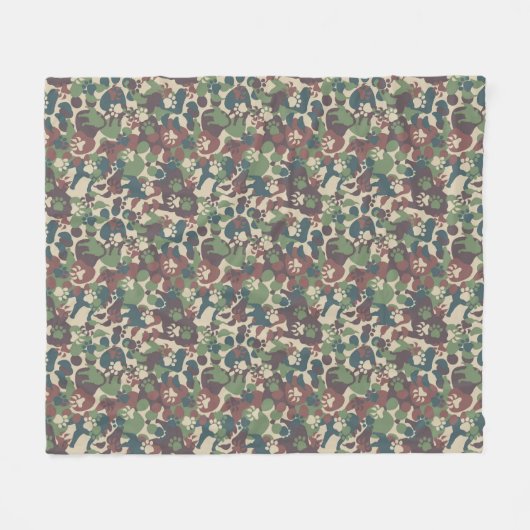 Dog Camouflage Pattern Fleece Deken (Voorkant (Horizontaal))