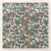 Dog Camouflage Pattern Glazen Onderzetter (Voorkant)