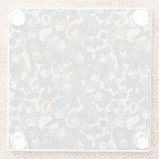 Dog Camouflage Pattern Glazen Onderzetter (Achterkant)