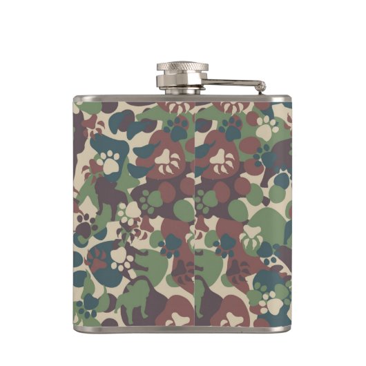 Dog Camouflage Pattern Heupfles (Achterkant)