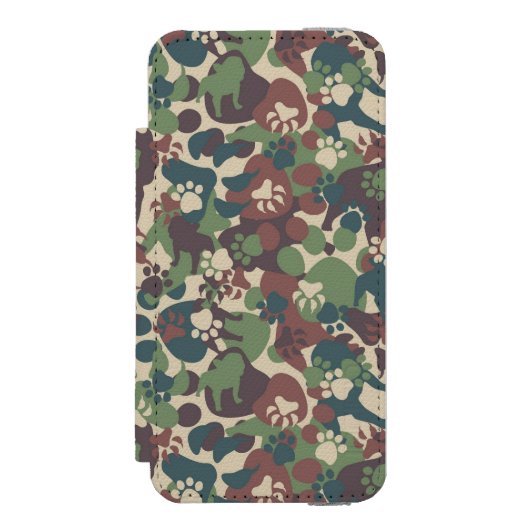 Dog Camouflage Pattern Incipio iPhone Portemonnee Hoesje (Voorkant Agenda)