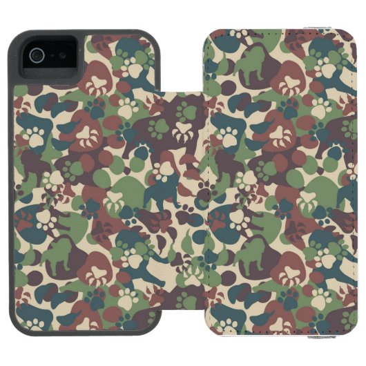 Dog Camouflage Pattern Incipio iPhone Portemonnee Hoesje (Agenda Open)