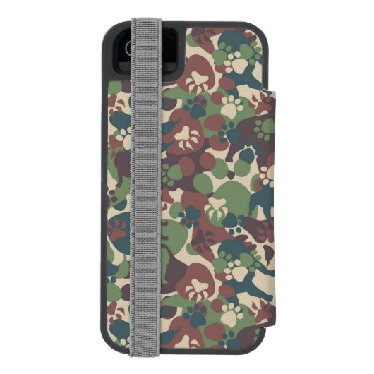 Dog Camouflage Pattern Incipio iPhone Portemonnee Hoesje (Agenda Achterkant)