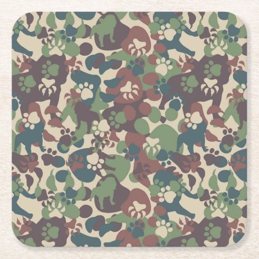 Dog Camouflage Pattern Kartonnen Onderzetters (Voorkant)