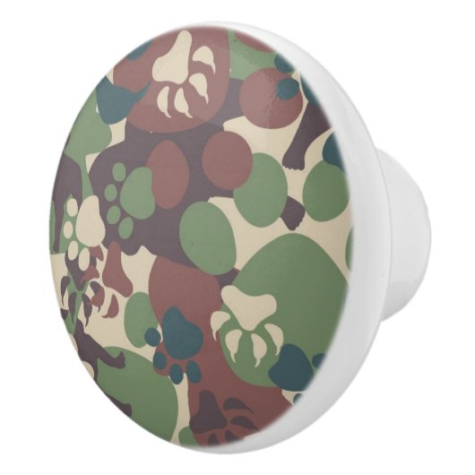 Dog Camouflage Pattern Keramische Knop (Rechts)