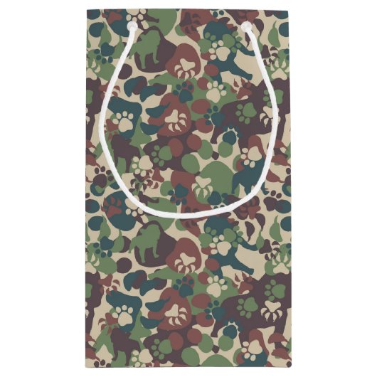 Dog Camouflage Pattern Klein Cadeauzakje (Achterkant)