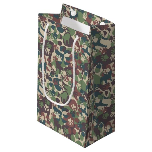 Dog Camouflage Pattern Klein Cadeauzakje (Voorkant Gekanteld)