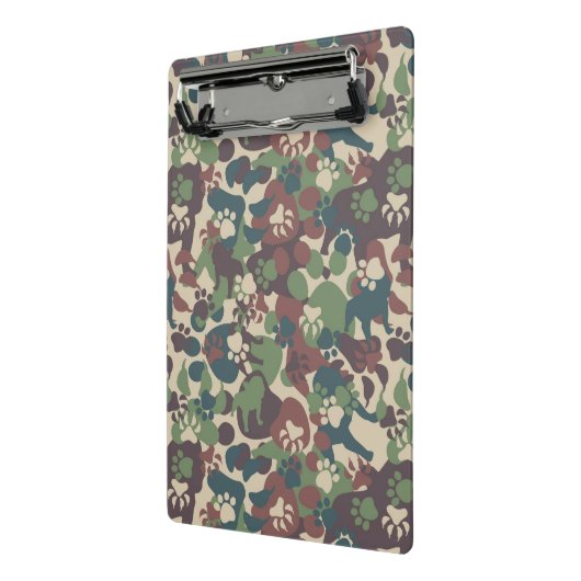 Dog Camouflage Pattern Mini Klembord (Angled2)
