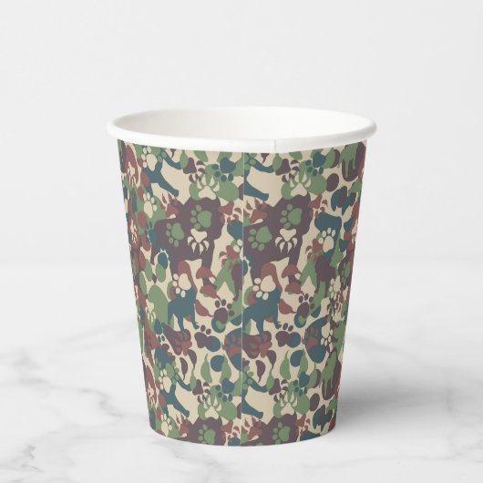 Dog Camouflage Pattern Papieren Bekers (Rechts)