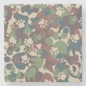 Dog Camouflage Pattern Stenen Onderzetter (Voorkant)