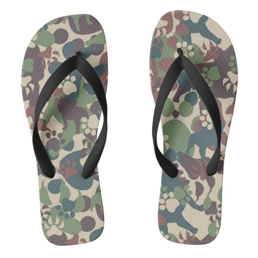 Dog Camouflage Pattern Teenslippers (Voetbed)