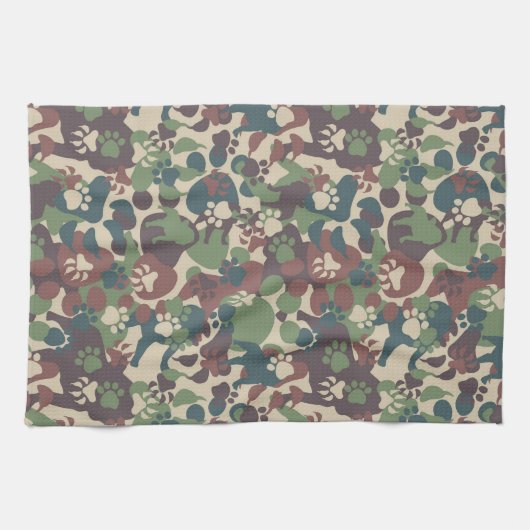 Dog Camouflage Pattern Theedoek (Horizontaal)
