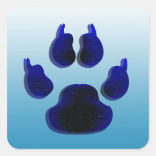 Dog Canine Paw Print Blue Stickers