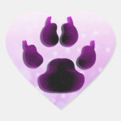 Dog Canine Paw print Paarse Stickers (Voorkant)