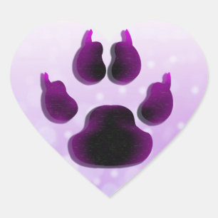 Dog Canine Paw print Paarse Stickers