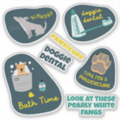 Dog Care Design Retro Navy Lemon set Sticker (Voorkant)