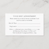 Dog care services volgende afspraak visitekaartje (Achterkant)
