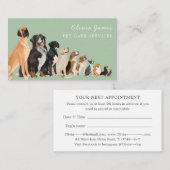 Dog care services volgende afspraak visitekaartje (Voorkant / Achterkant)