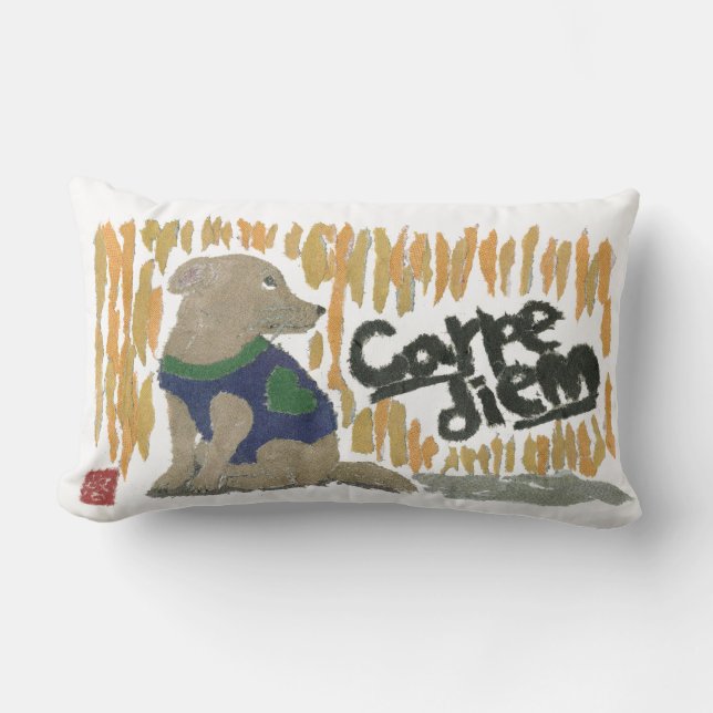 Dog, Carpe Diem, Latijnse term Kussen (Voorkant)