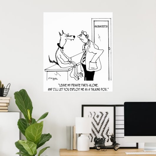 Dog Cartoon 9479 Poster (Thuiskantoor)