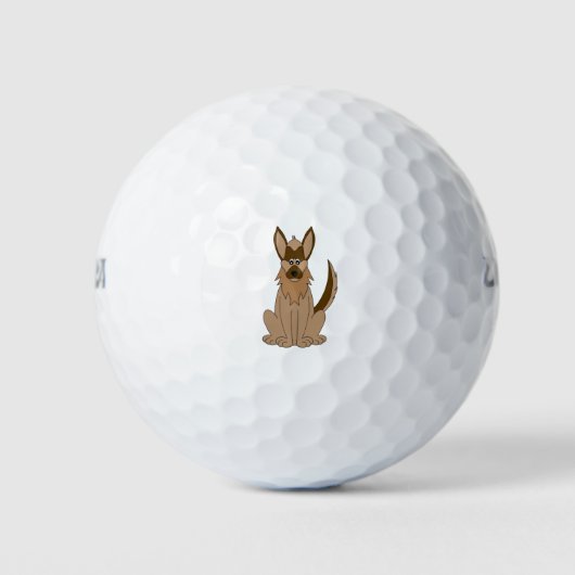 Dog Cartoon Amazing German Shepherd Golfballen (Voorkant)