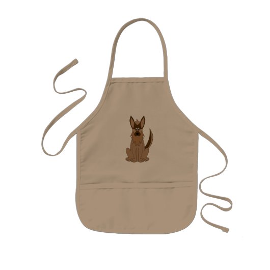 Dog Cartoon Amazing German Shepherd Kinder Schort (Voorkant)