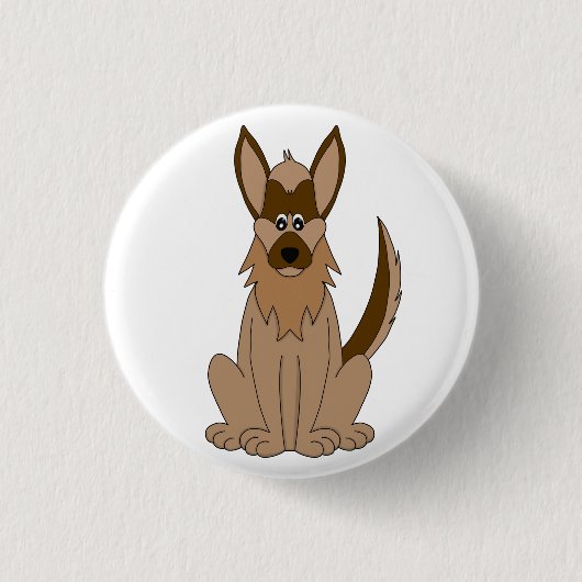 Dog Cartoon Amazing German Shepherd Ronde Button 3,2 Cm (Voorkant)