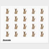 Dog Cartoon Amazing German Shepherd Vierkante Sticker (Vel)