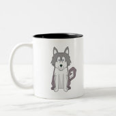 Dog Cartoon Amazing Siberian Husky Tweekleurige Koffiemok (Links)