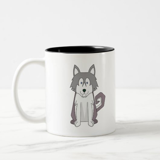 Dog Cartoon Amazing Siberian Husky Tweekleurige Koffiemok (Links)