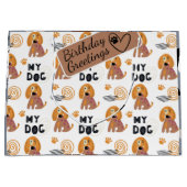 Dog cartoon, geïllustreerd naadloos patroon groot cadeauzakje (Voorkant)