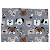 Dog cartoon, geïllustreerd naadloos patroon groot cadeauzakje (Achterkant)