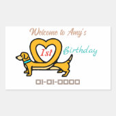Dog Cartoon Rechthoekige Sticker (Voorkant)