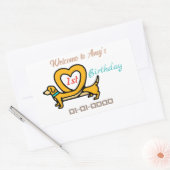 Dog Cartoon Rechthoekige Sticker (Envelop)