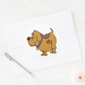 Dog Cartoon Ronde Sticker (Envelop)