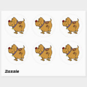 Dog Cartoon Ronde Sticker (Vel)