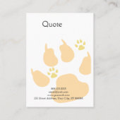 Dog Cat Animals Big Little Paw Print Networking Visitekaartje (Achterkant)