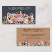 Dog Cat Bird Hotel Sofa Pet Sitting Visitekaartje (Voorkant / Achterkant)