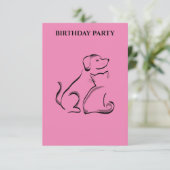 "DOG & CAT BIRTHDAY INVITATIONS PERSONALISEERD. (Staand voorkant)