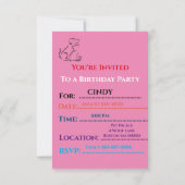 "DOG & CAT BIRTHDAY INVITATIONS PERSONALISEERD. (Achterkant)
