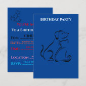 "DOG & CAT BIRTHDAY INVITATIONS PERSONALISEERD. (Voorkant / Achterkant)