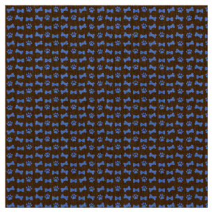 Dog Cat Blue Paw Print Bow-Stropdassen en Botten P Stof