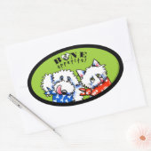 Dog Cat Bone Appetit! Pet Gourmet Olive Ovale Sticker (Envelop)