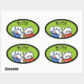 Dog Cat Bone Appetit! Pet Gourmet Olive Ovale Sticker (Vel)