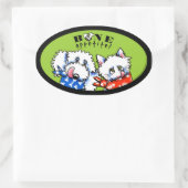 Dog Cat Bone Appetit! Pet Gourmet Olive Ovale Sticker (Tas)