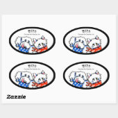 Dog Cat Bone Appetit! Pet Gourmet, persoonlijk Ovale Sticker (Vel)