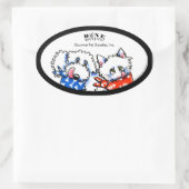 Dog Cat Bone Appetit! Pet Gourmet, persoonlijk Ovale Sticker (Tas)