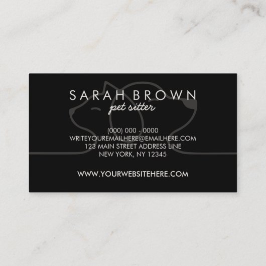 Dog Cat Boutique Pet Speelgoed Store Visitekaartje (Achterkant)