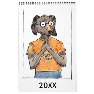 Dog Cat Cartoon Agenda Kalender
