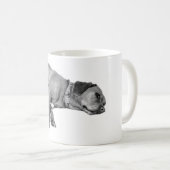 Dog & Cat Cuddling Monochrome Art Mok (Voorkant rechts)